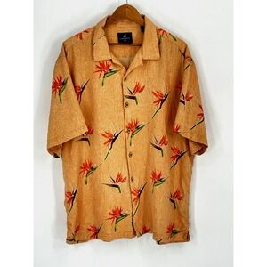 Caribbean Joe Shirt Adult XXL Multicolor 100% Silk Hawaiian Camp Tropical Beach